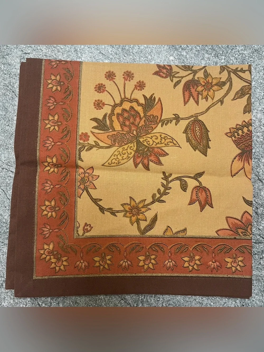 Vintage Cost Plus World Market Floral Cloth Napkins Set of 4 Cotton India Boho